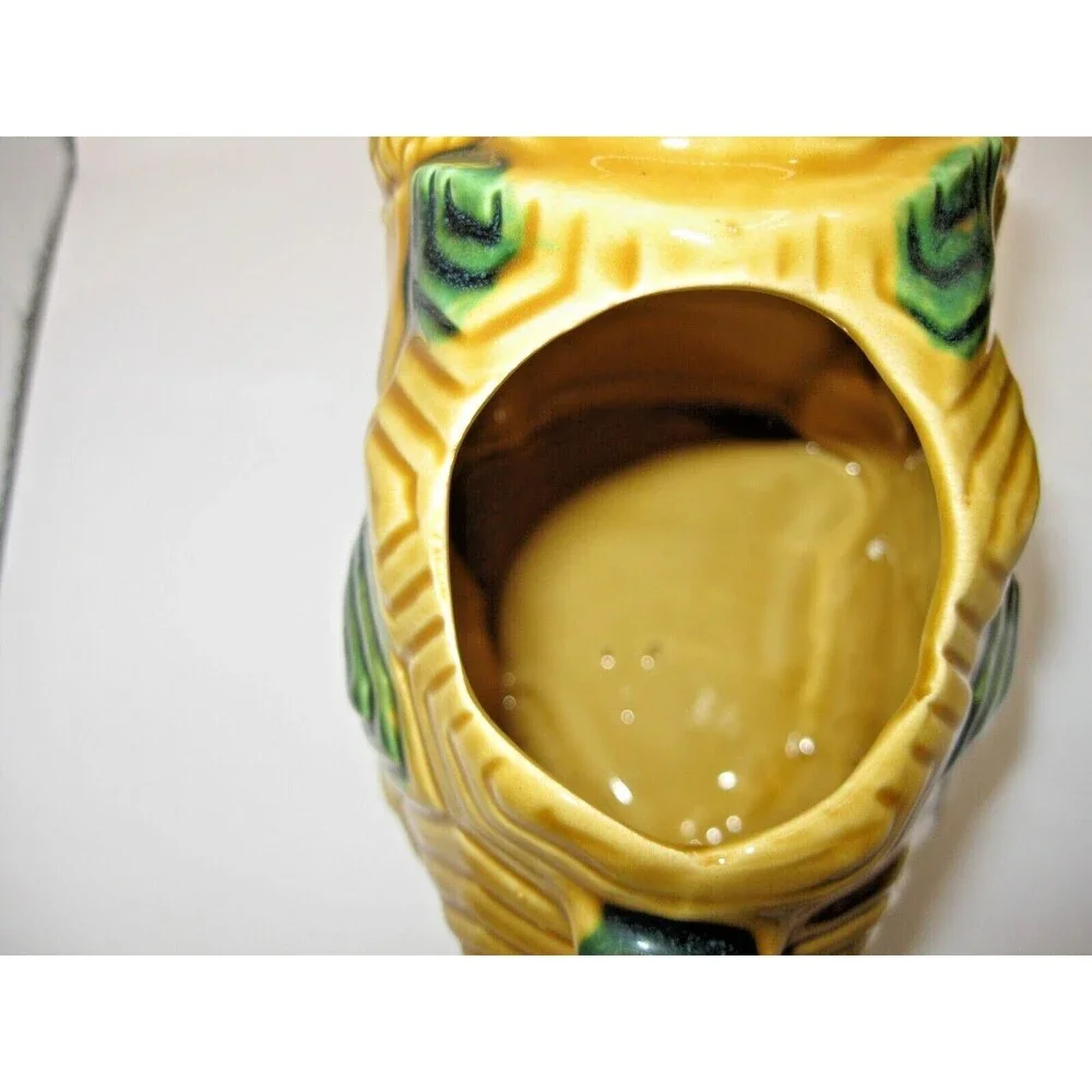 Anthropomorphic Turtle Pitcher & 4 Cups Tiki Barware Norleans Gold & Green Japan